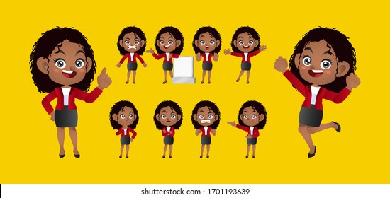 Businessperson with different poses. vector