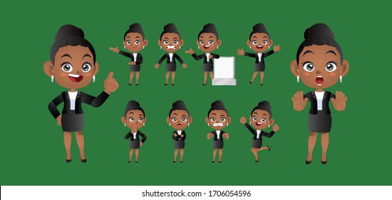 Empresario con diferentes poses. vectorial