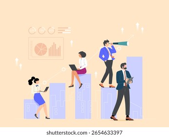 Businessperson doing data analysis, market research or statistical insights