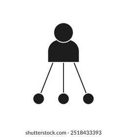 Businessperson hierarchy icon. Leadership structure symbol. Team management figure. Simple network diagram.
