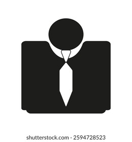 Businessperson icon. Professional suit symbol. Corporate leader figure. Black tie vector. EPS 10.