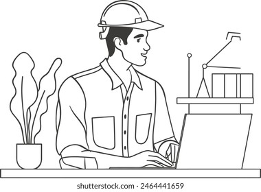 Businessperson man providing online guidance, Online Guidance, Businessperson, Entrepreneurship, Success Strategies, Business Coaching, Leadership Development, line art vector illustration, modern