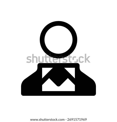 Businessperson. Outlined stroke vector icon with black-filled details.