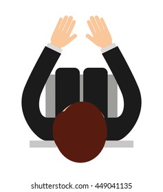 businessperson sitting  isolated icon design, vector illustration  graphic 