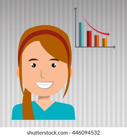 businessperson with statistic graph isolated icon design, vector illustration  graphic 