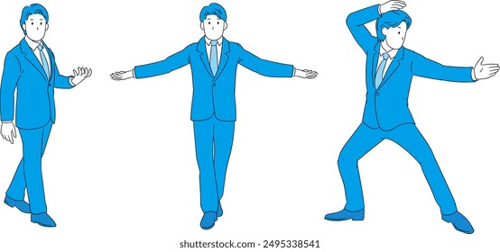 Businessperson striking a cool pose (male) illustration