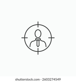 Businessperson target icon in vector format for marketing and recruitment.