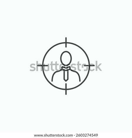 Businessperson target icon in vector format for marketing and recruitment.