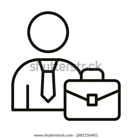 Businessperson's Briefcase icon line vector