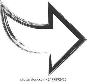 Business-related brush-drawn single illustration arrow