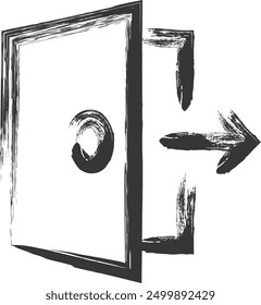Business-related brushstroke single item illustration Logout