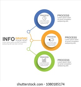 Businesss infographic circle shape three option, process or step for presentation