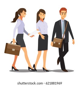 businesss and office concept -businessmen consulting ,Vector illustration cartoon character