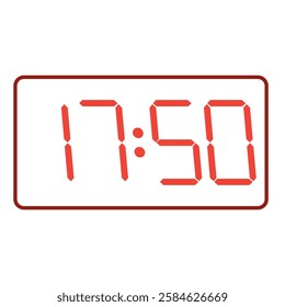 Business-style clock displaying 17:50 AM on a high-tech mobile screen.