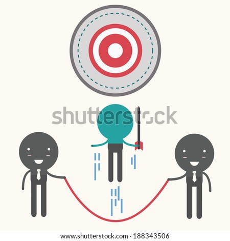 Businessteam shooting target ,illustration vector.
