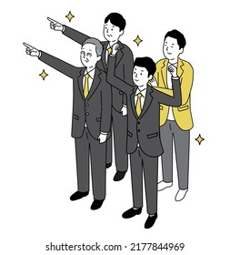 Businessteam,boss and subordinates,good relationships image,business,vector illustration