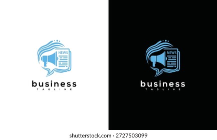 A business-themed logo design featuring a stylized head and document graphic on contrasting backgrounds