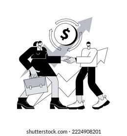 Business-to-business sales abstract concept vector illustration. B2B sales method, marketing trend, business-to-business commerce, market prospecting, supplies signing contract abstract metaphor.