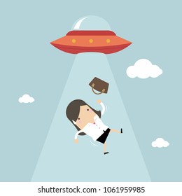 Businesswoman abducted by UFO.