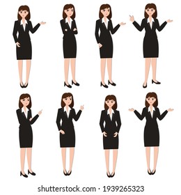 Businesswoman action set concept. Creative idea design for template, brochure or presentation.