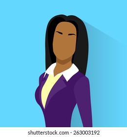 businesswoman african american profile icon female portrait flat design vector illustration