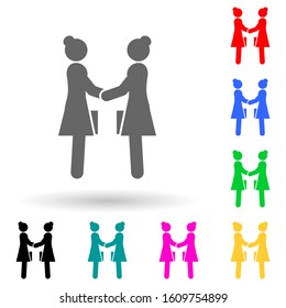businesswoman, agree multi color style icon. Simple glyph, flat vector of business woman icons for ui and ux, website or mobile application