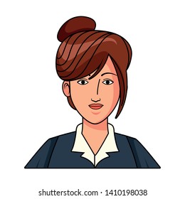 businesswoman avatar cartoon character portrait vector illustration graphic design