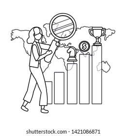 Businesswoman avatar cartoon design vector illustration