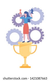 Businesswoman avatar cartoon design vector illustration