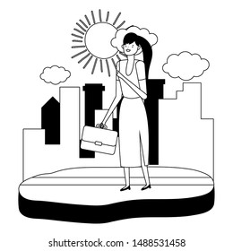 Businesswoman avatar cartoon design vector illustration