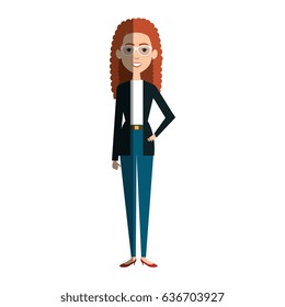 businesswoman avatar character icon