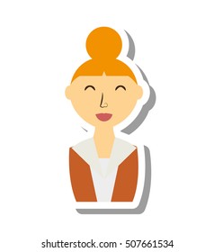 businesswoman avatar elegant isolated icon vector illustration design