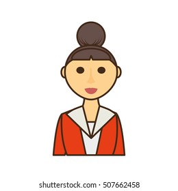 businesswoman avatar elegant isolated icon