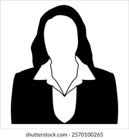 Businesswoman Avatar Profile silhouette vector illustration