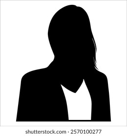 Businesswoman Avatar Profile silhouette vector illustration