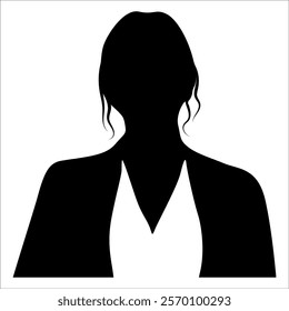 Businesswoman Avatar Profile silhouette vector illustration