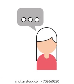 businesswoman avatar with speech bubble