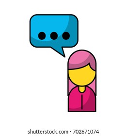businesswoman avatar with speech bubble