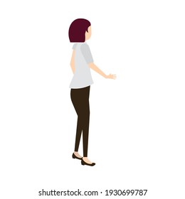 businesswoman back view standing isolated