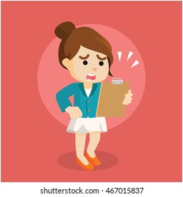 businesswoman bad report  illustration design