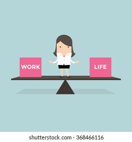 Businesswoman Balance Work And Life