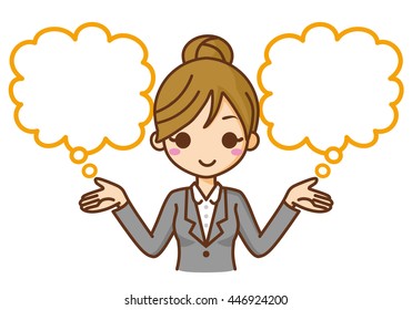 Businesswoman and balloon.