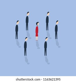 Businesswoman being different. Talent or special skills symbol. 