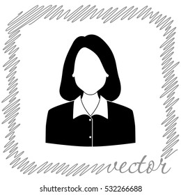 Businesswoman  black vector  icon