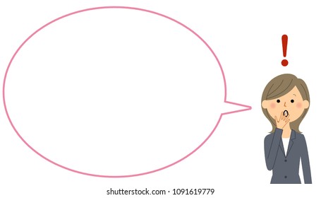 Businesswoman with blank text bubble,Balloon