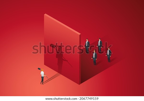 Businesswoman Breaks Barriers Gender Inequality Job Stock Vector Royalty Free 2067749159 