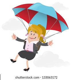 Businesswoman Buddy with Parachute