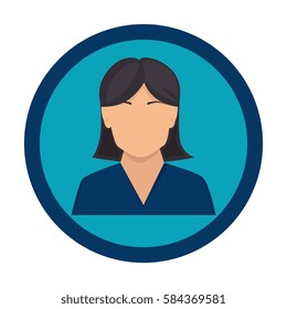 businesswoman with bulb character avatar icon