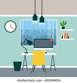 Businesswoman and businessman desk illustration