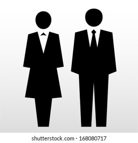 Icono de mujer de negocios y hombre de negocios